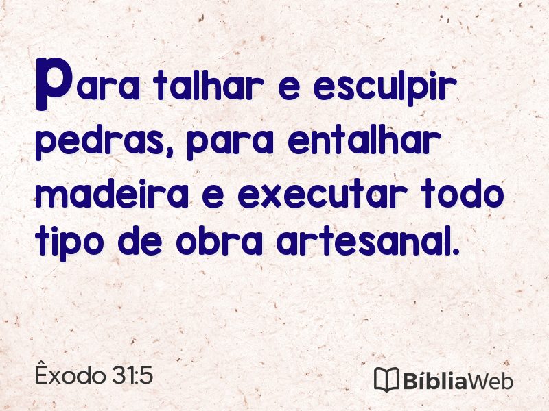 Êxodo 31:5 em imagem para compartilhar