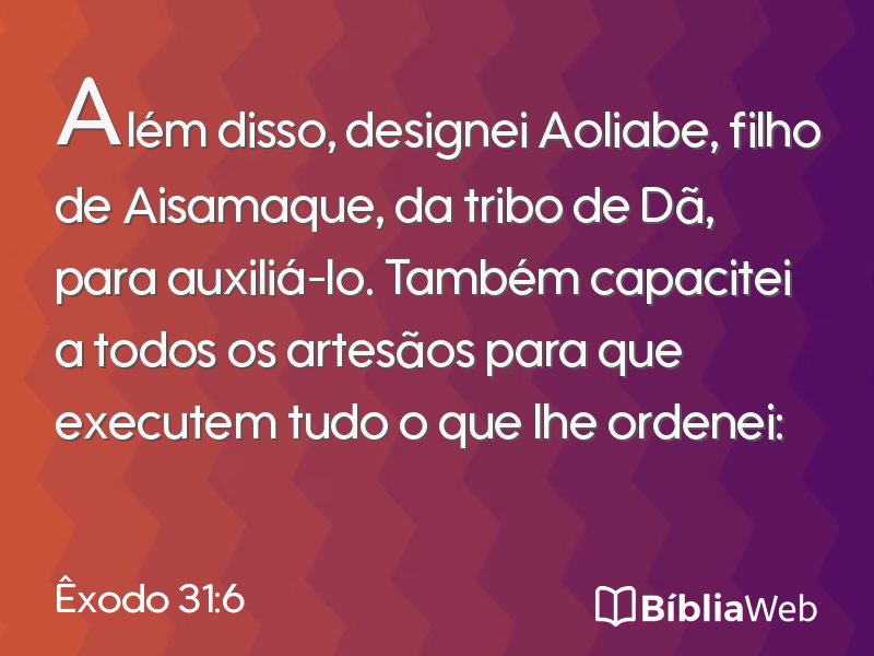 Êxodo 31:6 em imagem para compartilhar