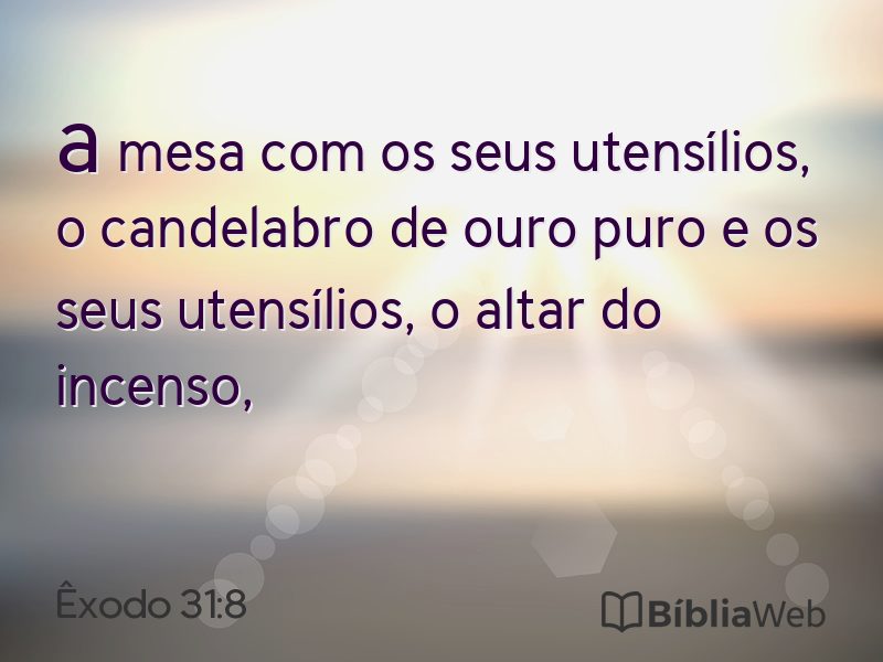 Êxodo 31:8 em imagem para compartilhar