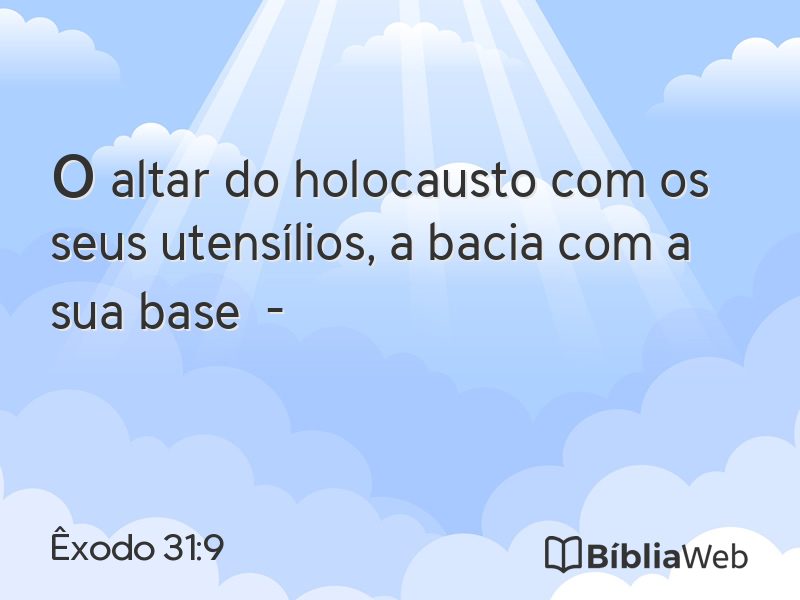 Êxodo 31:9 em imagem para compartilhar
