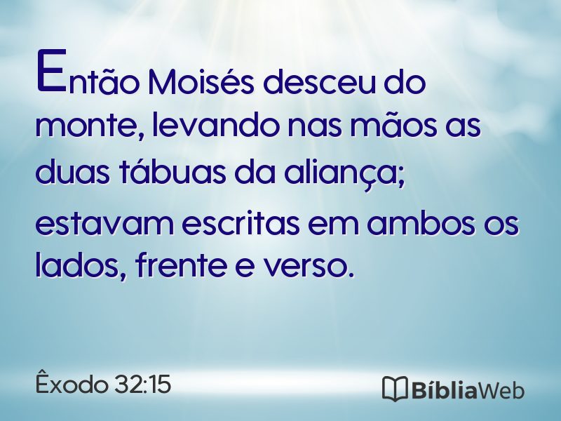 Êxodo 32:15 em imagem para compartilhar
