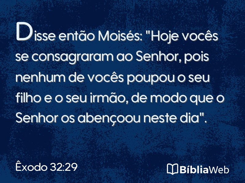 Êxodo 32:29 em imagem para compartilhar