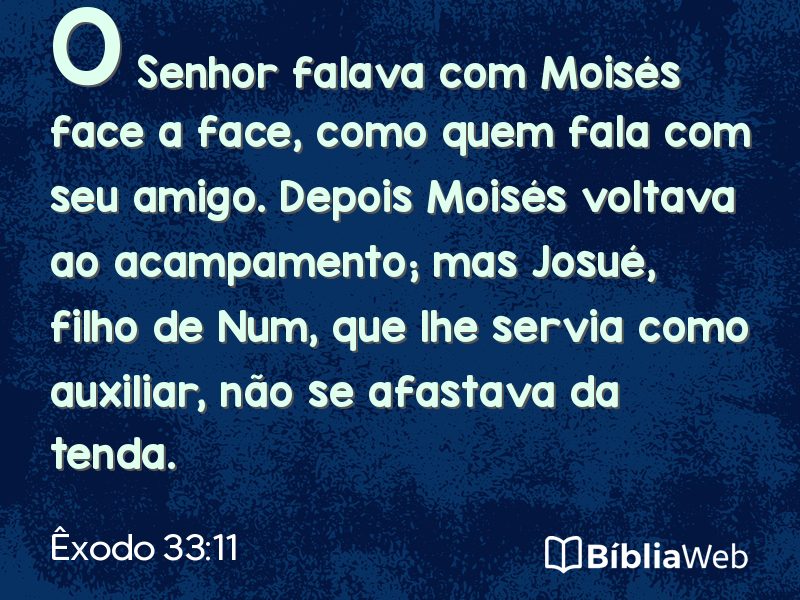 Êxodo 33:11 em imagem para compartilhar