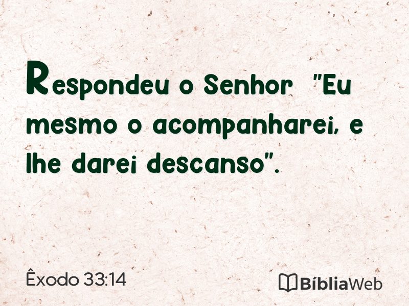 Êxodo 33:14 em imagem para compartilhar