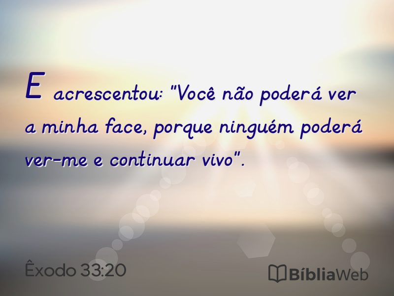 Êxodo 33:20 em imagem para compartilhar