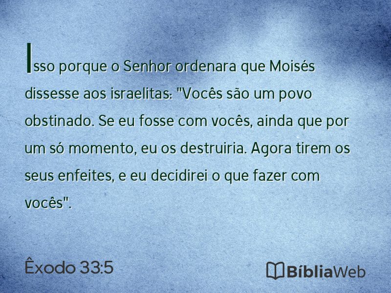 Êxodo 33:5 em imagem para compartilhar