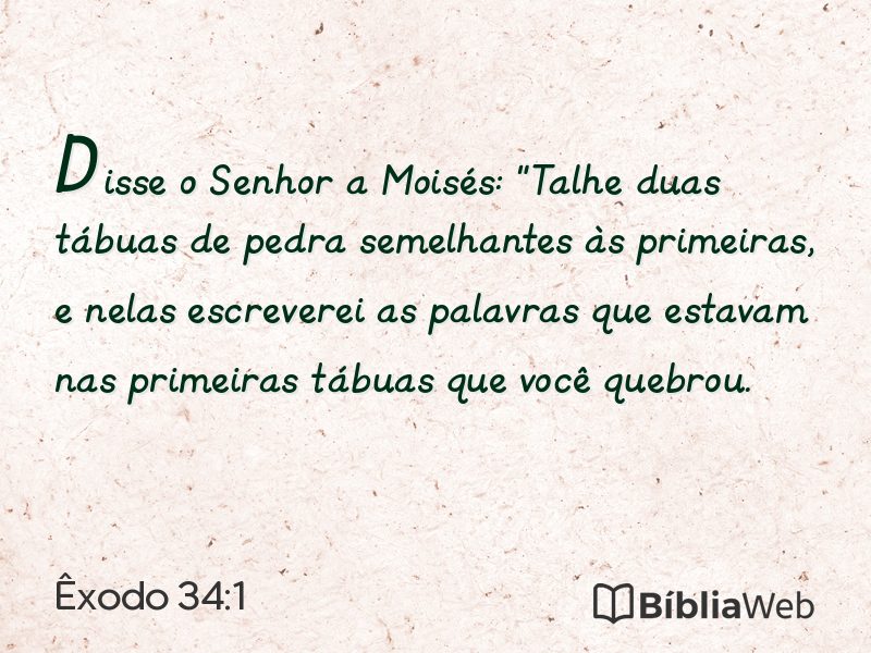 Êxodo 34:1 em imagem para compartilhar