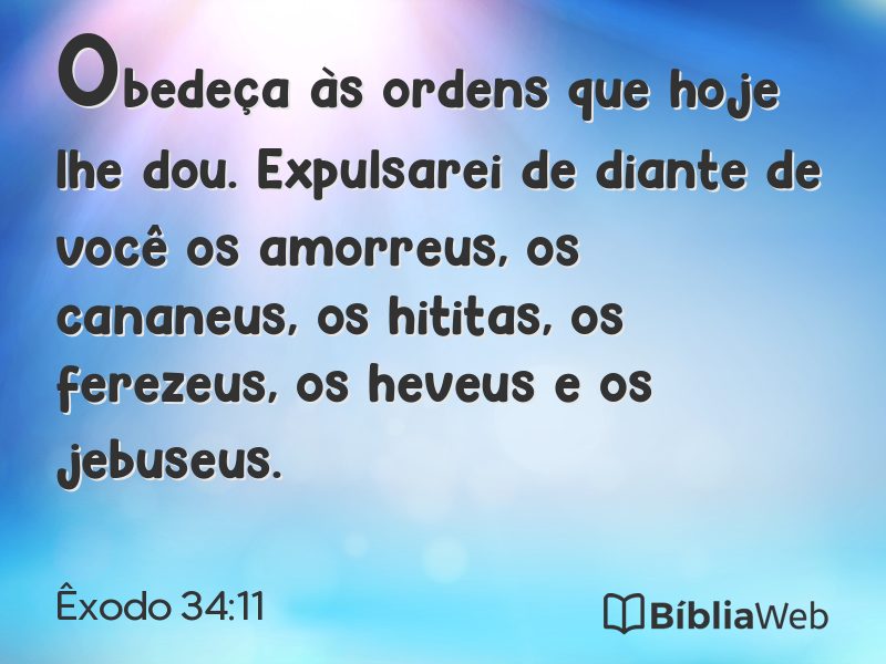 Êxodo 34:11 em imagem para compartilhar