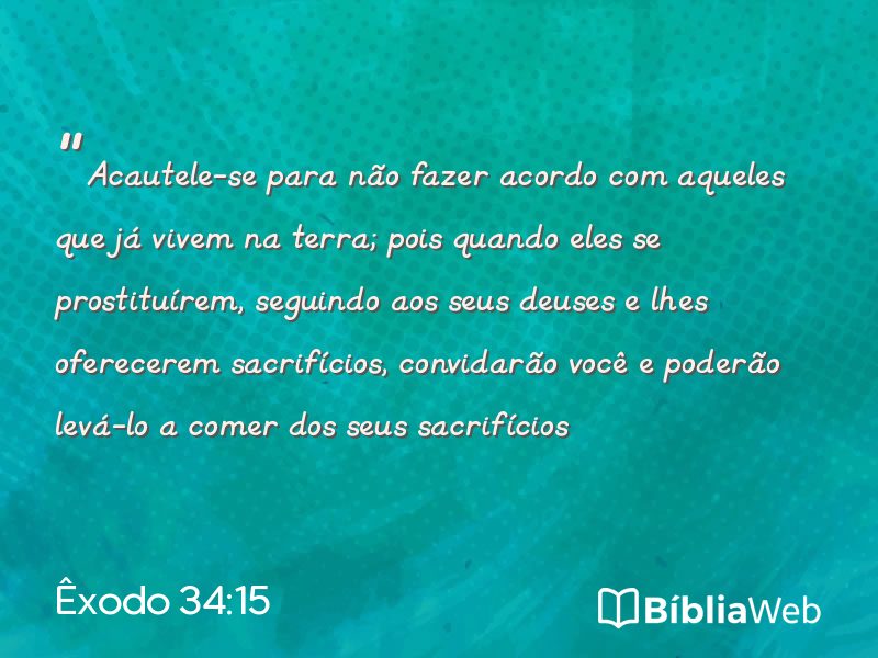 Êxodo 34:15 em imagem para compartilhar
