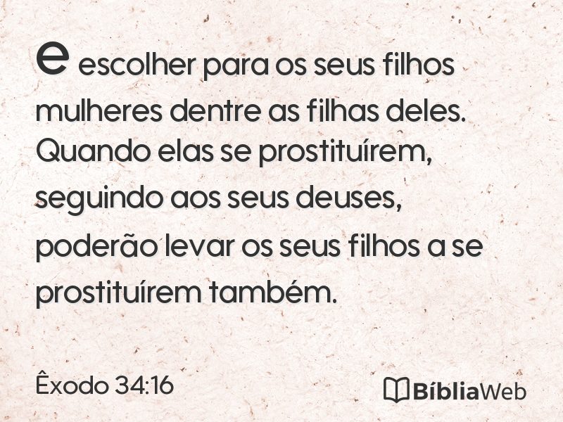 Êxodo 34:16 em imagem para compartilhar