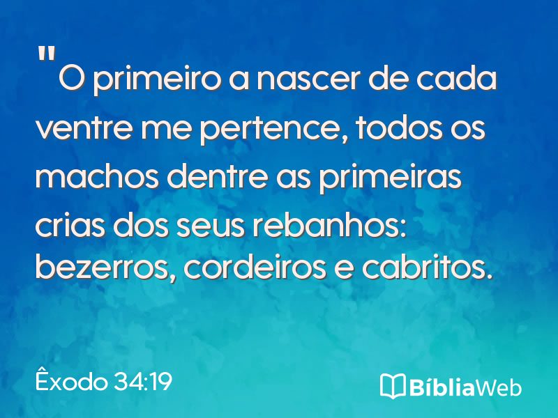 Êxodo 34:19 em imagem para compartilhar