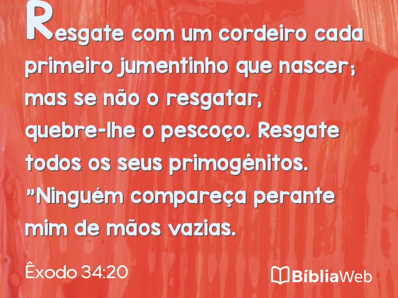 Êxodo 34:20 em imagem para compartilhar