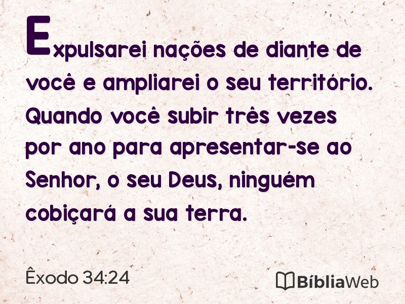 Êxodo 34:24 em imagem para compartilhar