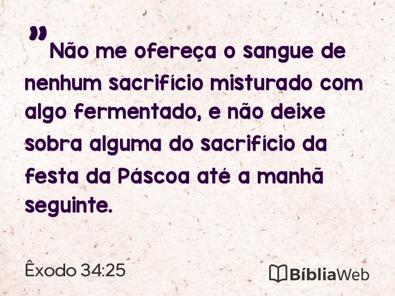 Êxodo 34:25 em imagem para compartilhar
