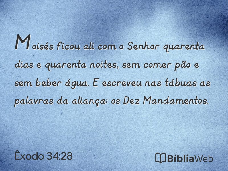 Êxodo 34:28 em imagem para compartilhar