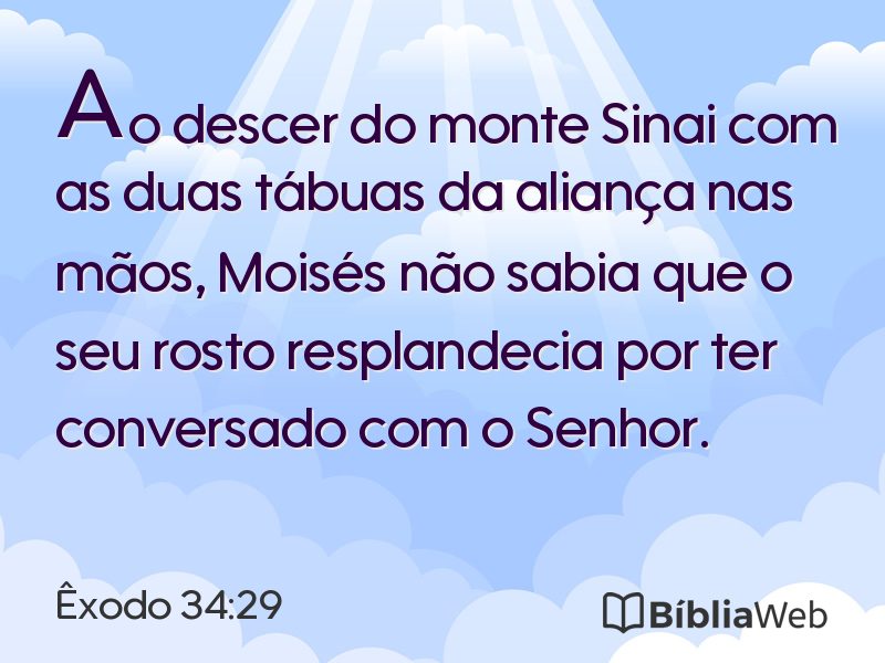 Êxodo 34:29 em imagem para compartilhar