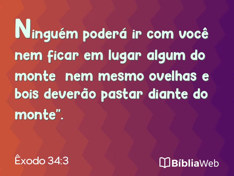 Êxodo 34:3 em imagem para compartilhar
