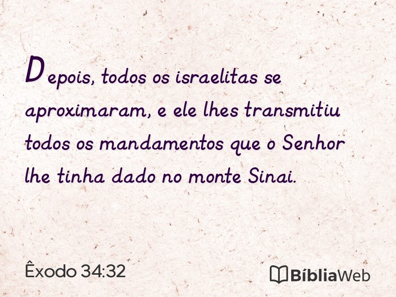 Êxodo 34:32 em imagem para compartilhar