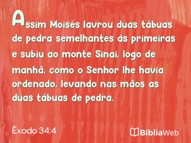 Êxodo 34:4 em imagem para compartilhar