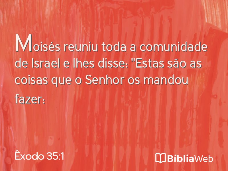Êxodo 35:1 em imagem para compartilhar