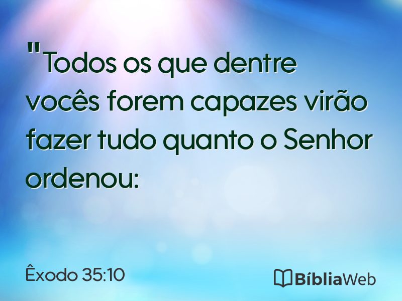 Êxodo 35:10 em imagem para compartilhar