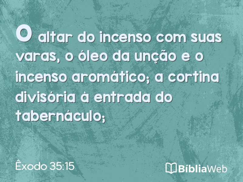 Êxodo 35:15 em imagem para compartilhar