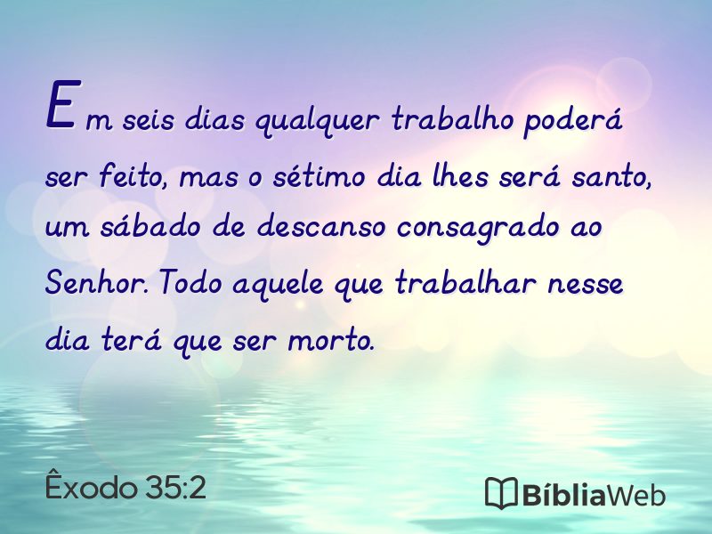 Êxodo 35:2 em imagem para compartilhar