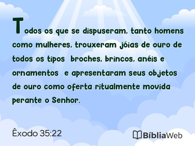 Êxodo 35:22 em imagem para compartilhar