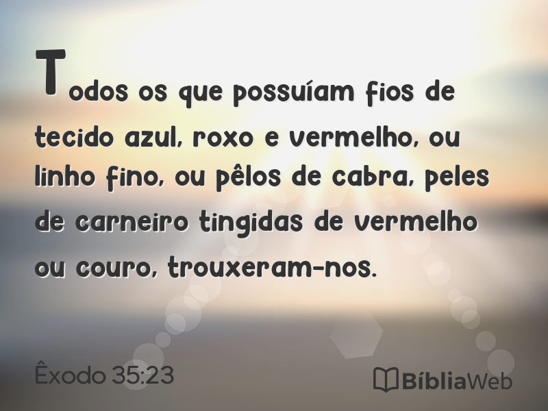 Êxodo 35:23 em imagem para compartilhar