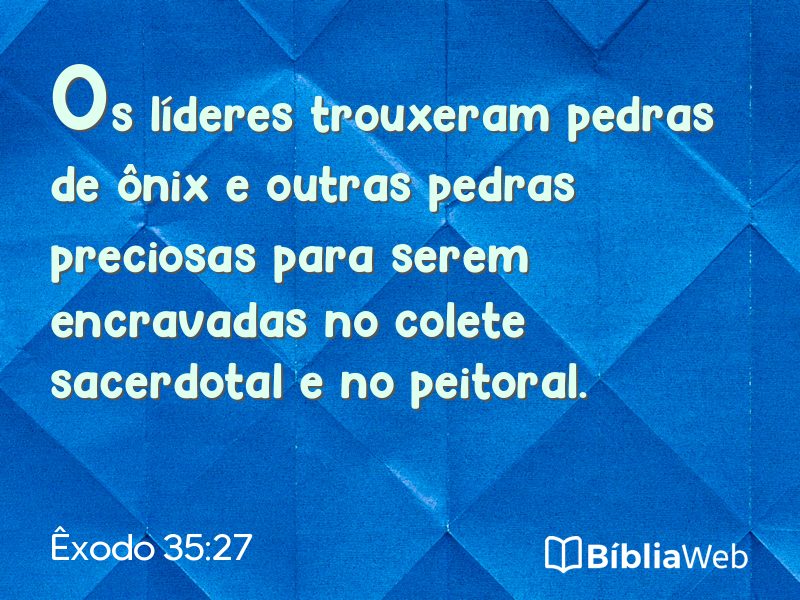 Êxodo 35:27 em imagem para compartilhar