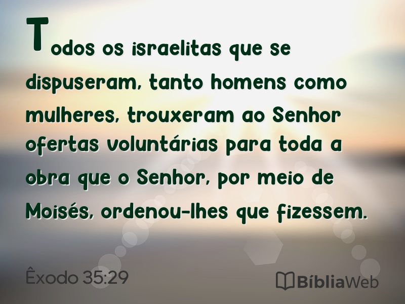 Êxodo 35:29 em imagem para compartilhar