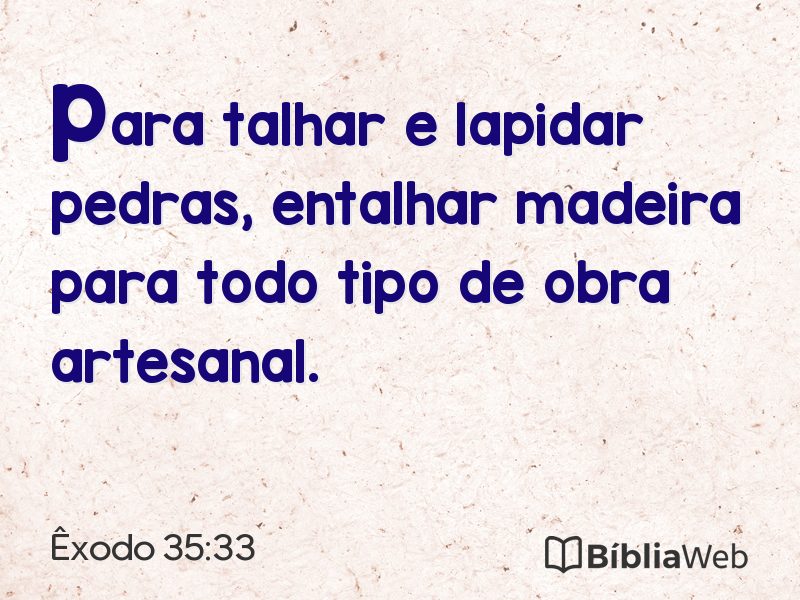 Êxodo 35:33 em imagem para compartilhar