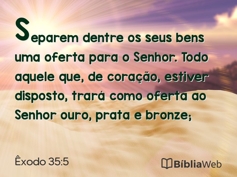Êxodo 35:5 em imagem para compartilhar