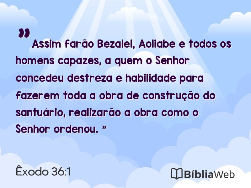 Êxodo 36:1 em imagem para compartilhar