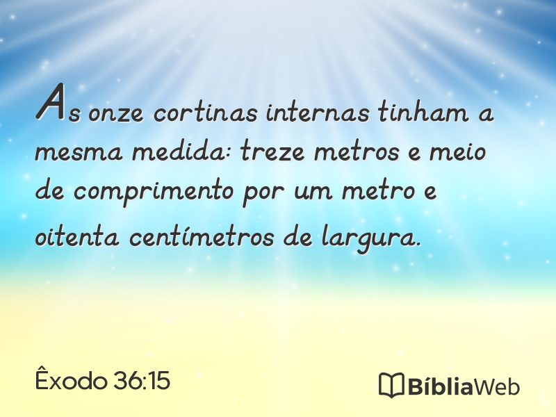 Êxodo 36:15 em imagem para compartilhar