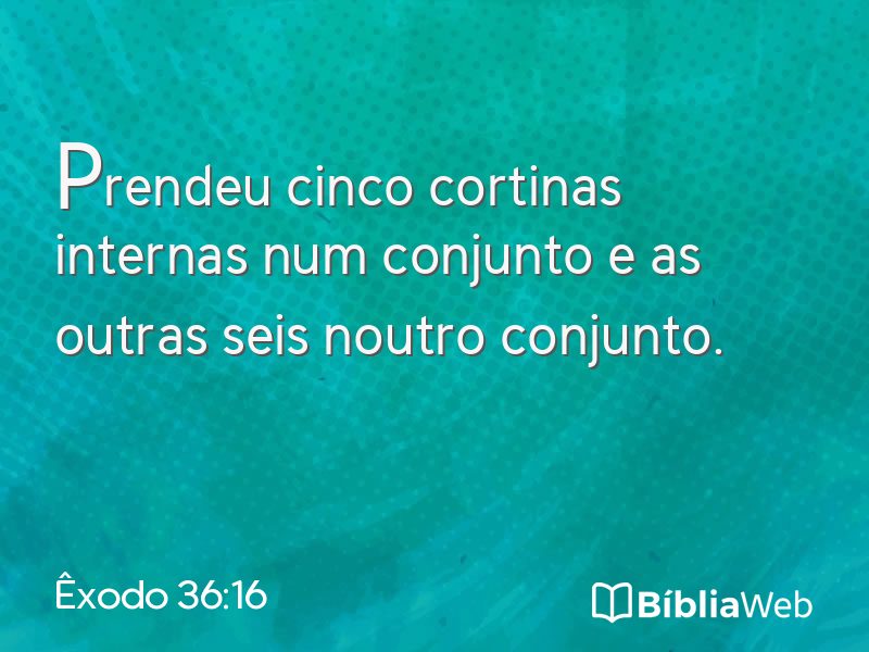 Êxodo 36:16 em imagem para compartilhar