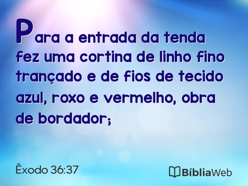 Êxodo 36:37 em imagem para compartilhar