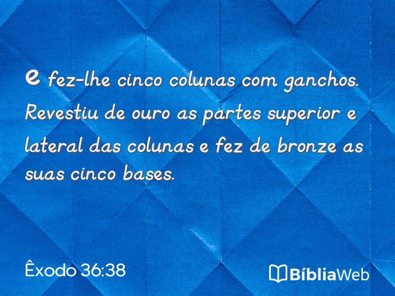 Êxodo 36:38 em imagem para compartilhar