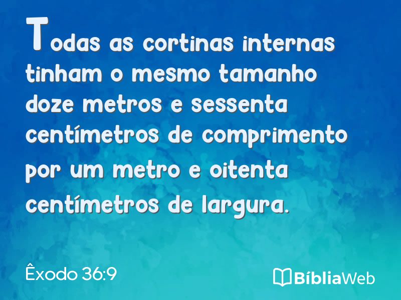 Êxodo 36:9 em imagem para compartilhar