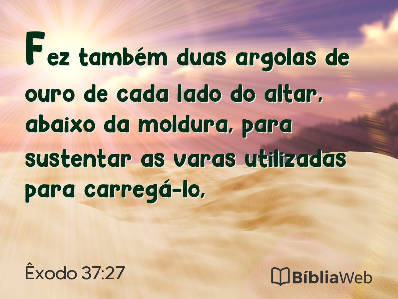 Êxodo 37:27 em imagem para compartilhar