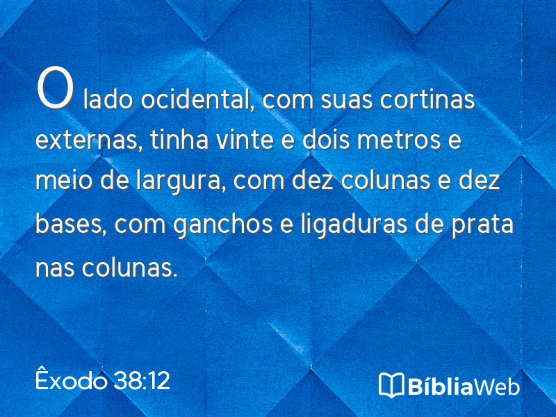 Êxodo 38:12 em imagem para compartilhar