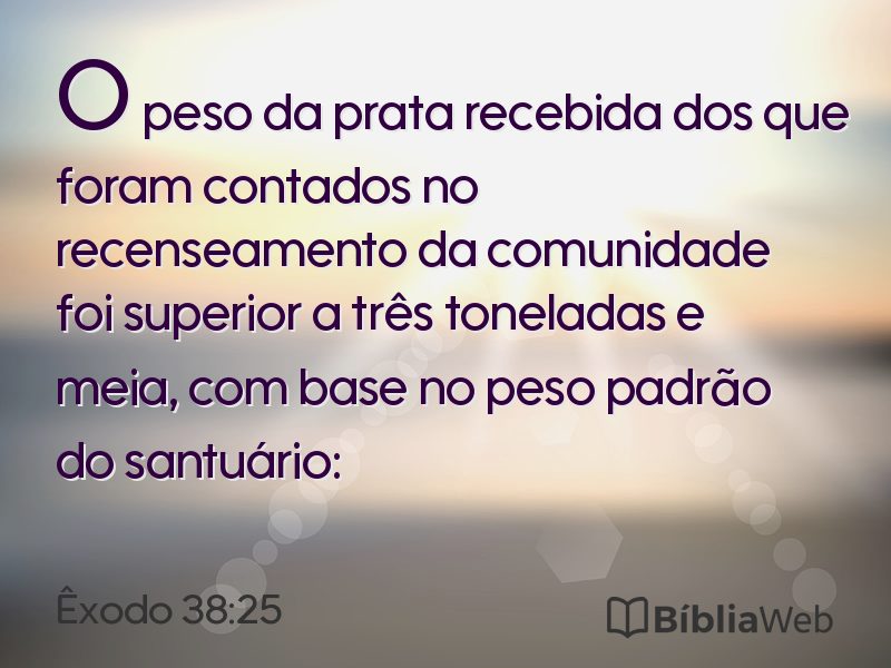 Êxodo 38:25 em imagem para compartilhar