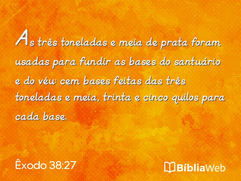 Êxodo 38:27 em imagem para compartilhar