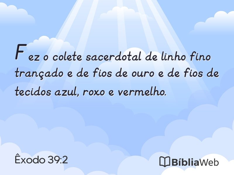 Êxodo 39:2 em imagem para compartilhar