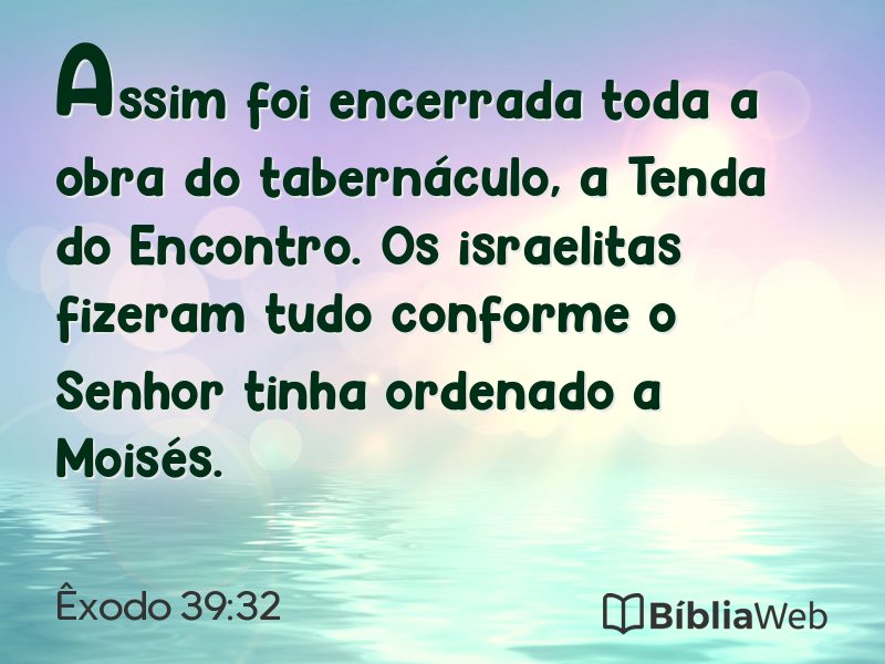 Êxodo 39:32 em imagem para compartilhar
