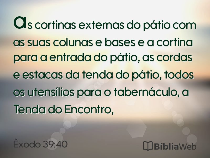 Êxodo 39:40 em imagem para compartilhar