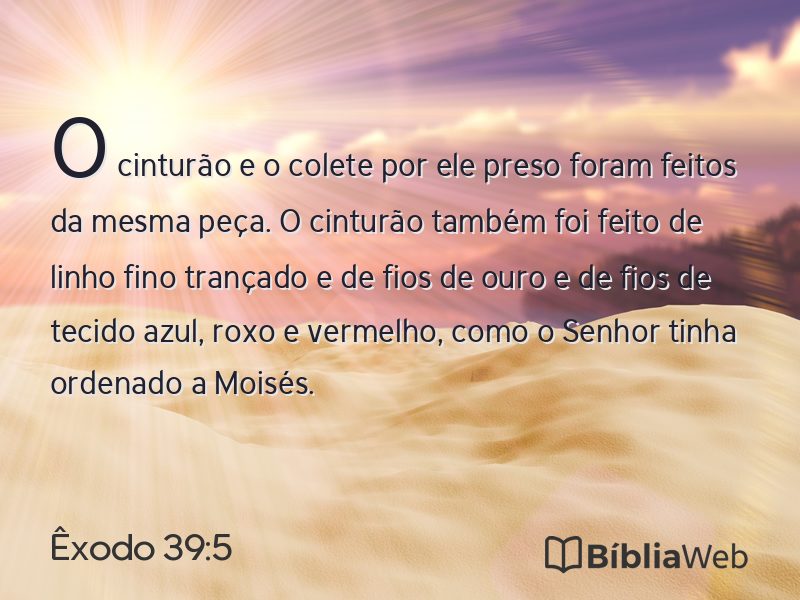 Êxodo 39:5 em imagem para compartilhar
