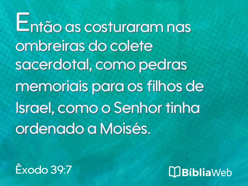 Êxodo 39:7 em imagem para compartilhar
