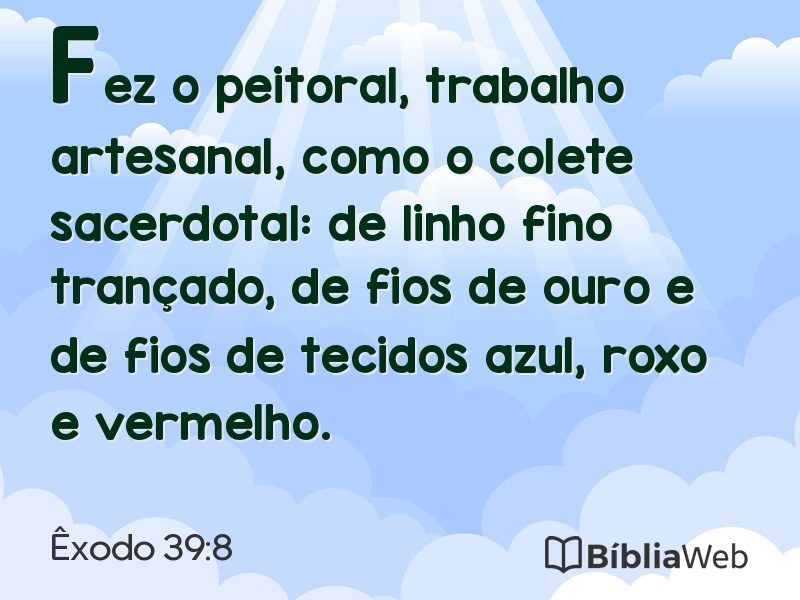 Êxodo 39:8 em imagem para compartilhar