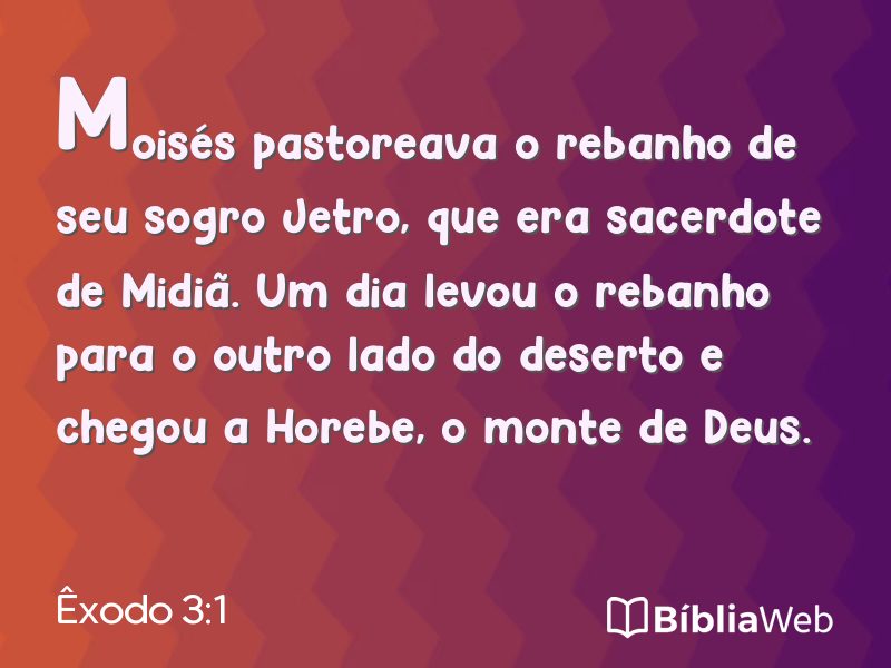 Êxodo 3:1 em imagem para compartilhar